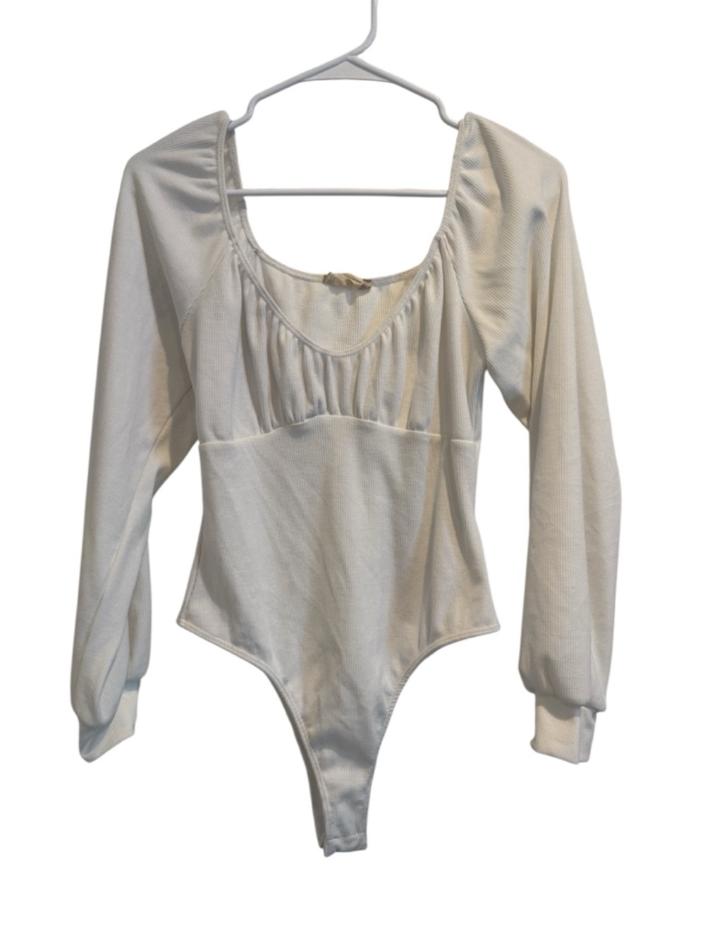 3/$10 ☀️ Altar'd State | White Ribbed Long Sleeve Bodysuit